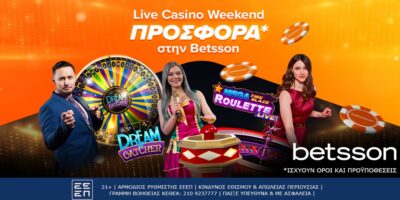 Live Casino Weekend Προσφορά* στην Betsson!